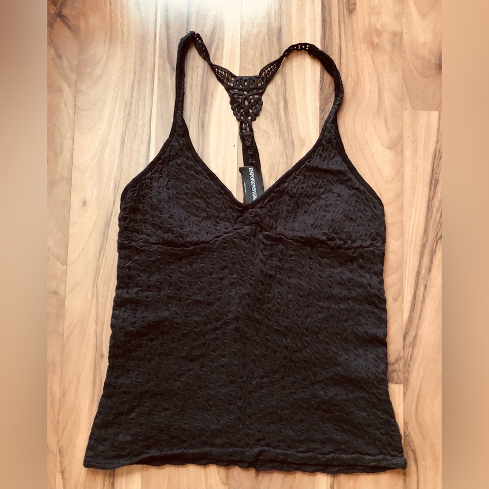 Emporio Armani Black Textured Top